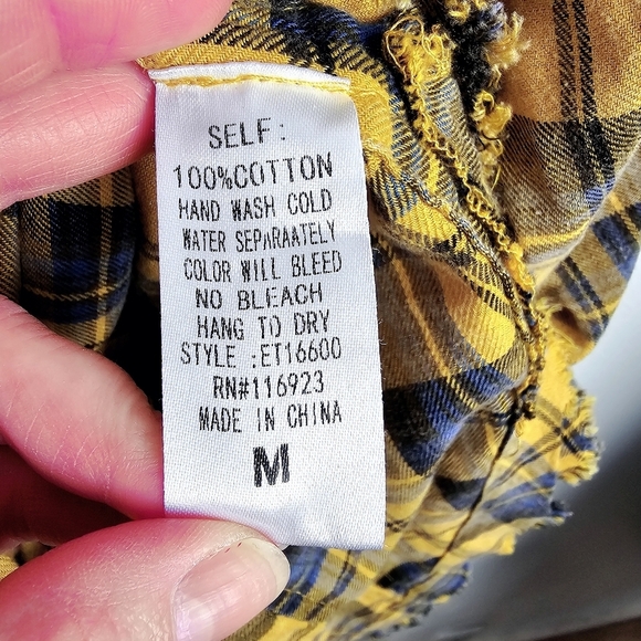 Easel Oversized Plaid Frayed Raw Edge Balloon Sleeve Dress - Picture 13 of 13